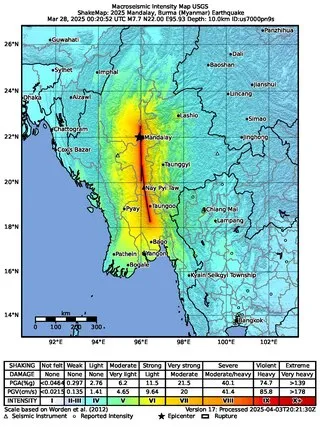 Image for Jordbävningen i Myanmar 2025